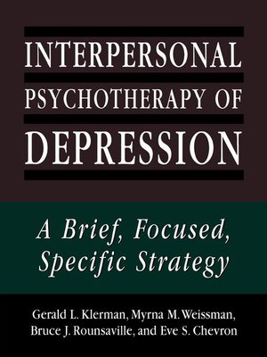 cover image of Interpersonal Psychotherapy of Depression